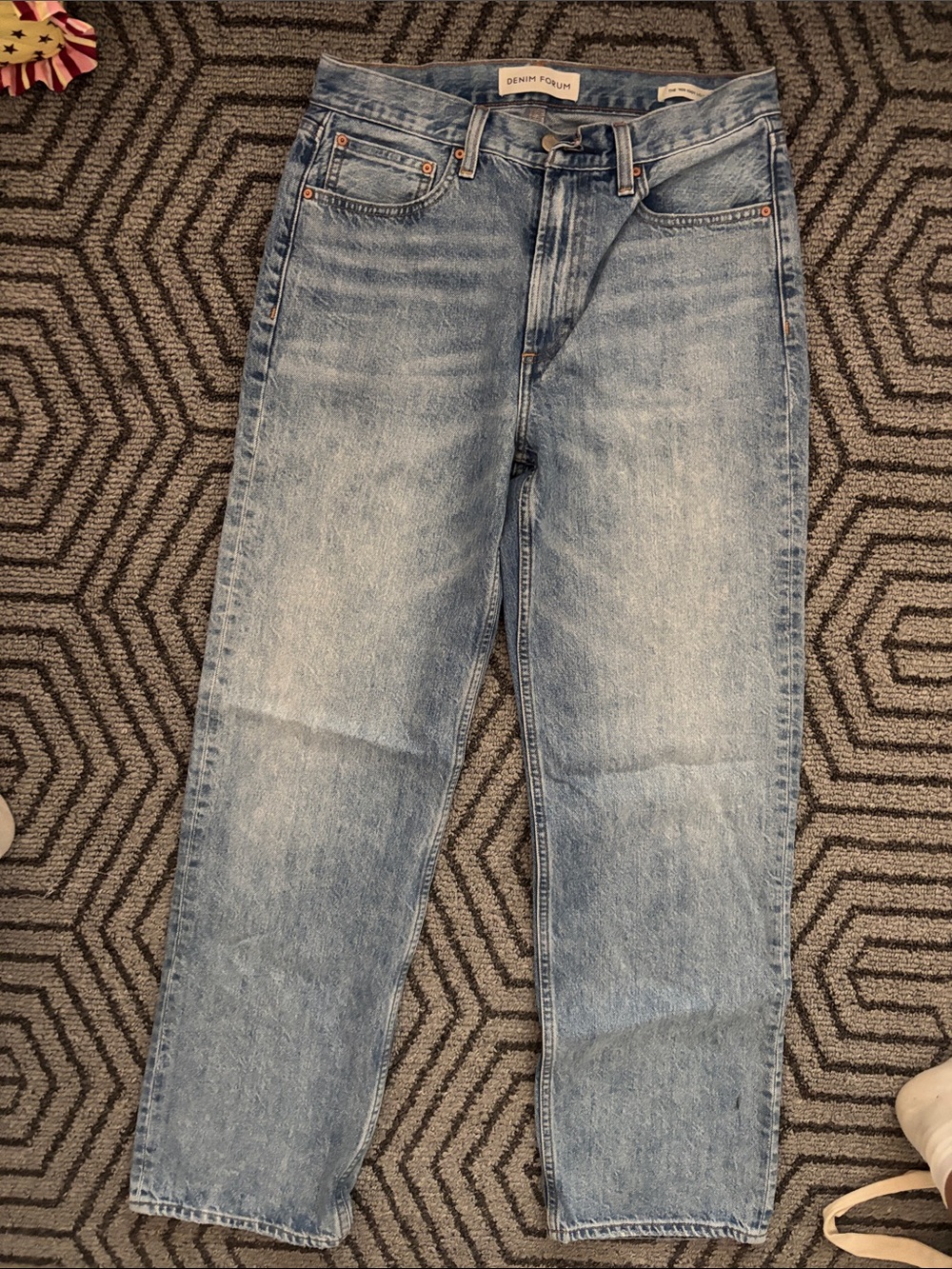 Denim Forum Womens Washed Blue Relaxed Jeans